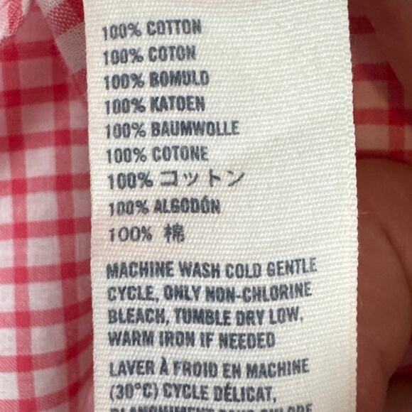 Abercrombie Boys Lightweight Cotton Button Up Shirt Pink Gingham Check Size XL - Picture 8 of 8